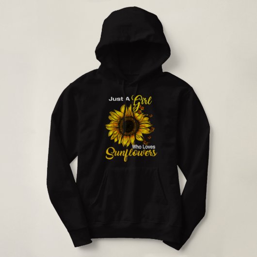 Alleen een meisje dat van zonnebloemen houdt hoodie (Design voorkant)