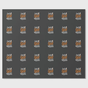 Alleen Een Meisje Halloween Vector Kunst Cadeaupapier