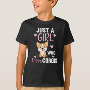 Alleen een meisje houdt van Kawaii Dog Corgi T-shirt