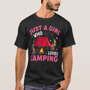 Alleen een meisje kamperen dat van Camping houdt T-shirt