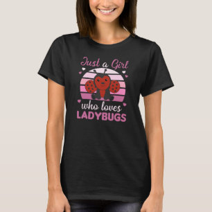 Alleen een meisje met de Ladybug-liefhebbers van e T-shirt