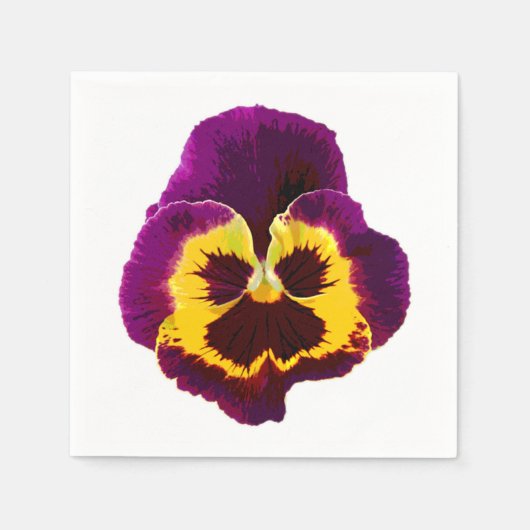 Alleen een Pansy Blossom + jouw tekst & ideeën Servet (Voorkant)