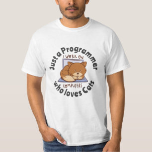 Alleen een programmeur die van katten houdt t-shirt
