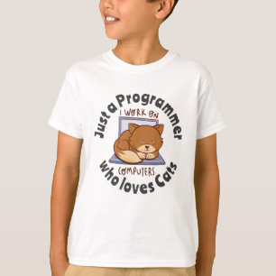 Alleen een programmeur die van katten houdt t-shirt