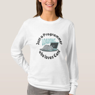 Alleen een programmeur die van katten houdt t-shirt