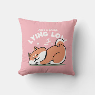 Alleen een Shiba Lying Low: Schattige Shiba Inu-on Kussen