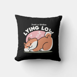 Alleen een Shiba Lying Low: Schattige Shiba Inu-on Kussen