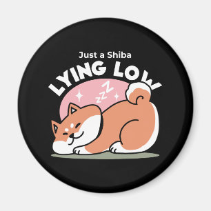 Alleen een Shiba Lying Low: Schattige Shiba Inu-on Magneet