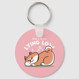 Alleen een Shiba Lying Low: Schattige Shiba Inu-on Sleutelhanger