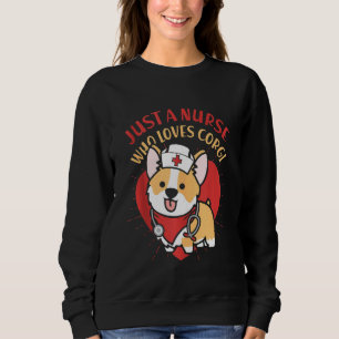 Alleen een verpleegster die van Corgi Dog houdt, p Trui