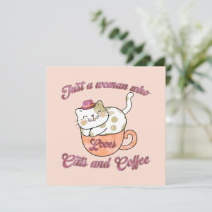 Alleen een vrouw die van katten en koffie houdt