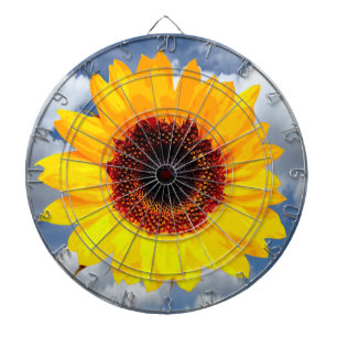 Alleen een zonnebloem bloesem + jouw tekst & ideeë dartbord
