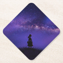 Alleen en Sterrennacht Kartonnen Onderzetters