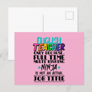 Alleen Engelse leraar omdat fulltime multitasker Briefkaart