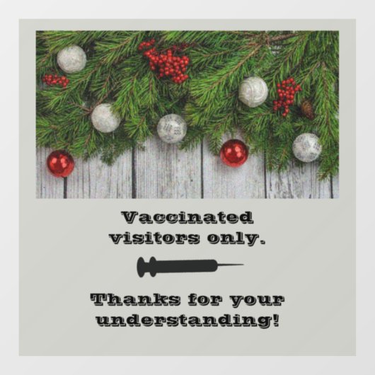 Alleen feestkleuren gevaccineerd raamsticker (Vel)