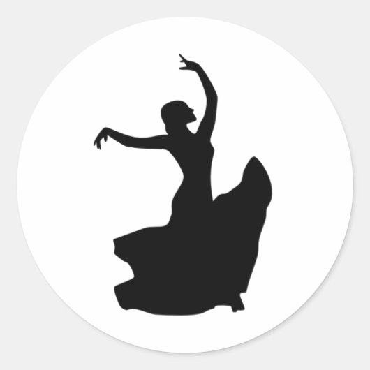 Alleen Flamenco Dancer Ronde Sticker (Voorkant)