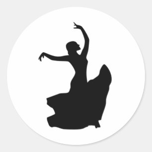 Alleen Flamenco Dancer Ronde Sticker