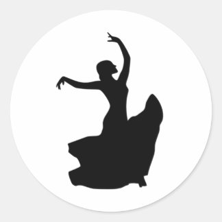 Alleen Flamenco Dancer Ronde Sticker