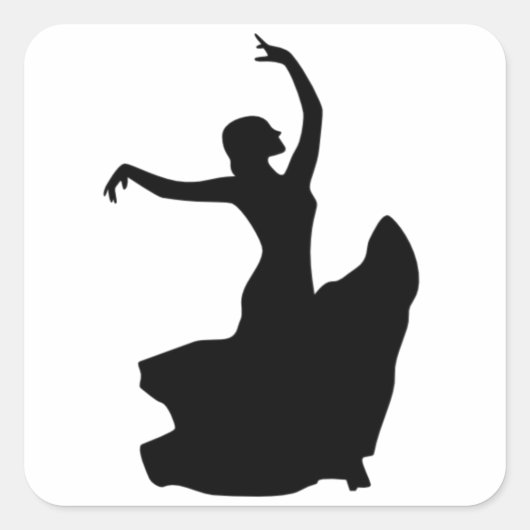 Alleen Flamenco Dancer Vierkante Sticker (Voorkant)