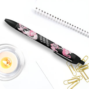 Alleen Flamingo Vibes - Zwarte Roze Flamingo Inkt Pen