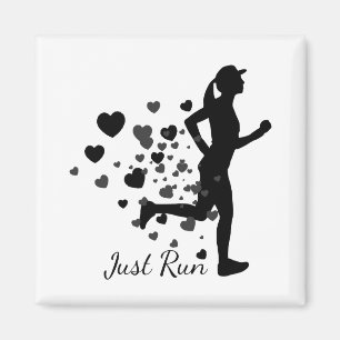 Alleen Fun Love Running Heart Magneet