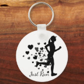 Alleen Fun Love Running Heart Sleutelhanger (Voorkant)