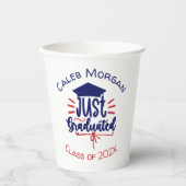 Alleen gediplomeerd rood en blauw papieren bekers (Voorkant)