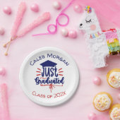 Alleen gediplomeerd rood en blauw papieren bordje (Feest)