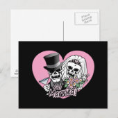 Alleen gehuwde Skulls Aankondigingskaart (Voorkant / Achterkant)