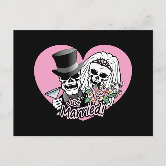 Alleen gehuwde Skulls Aankondigingskaart (Voorkant)