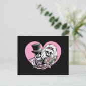 Alleen gehuwde Skulls Aankondigingskaart (Staand voorkant)