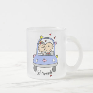 Alleen gehuwde T-shirts, bruidegom en cadeautjes Matglas Koffiemok