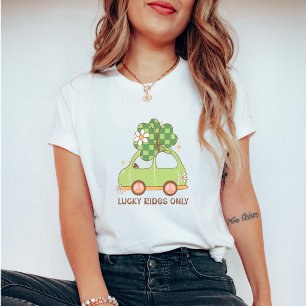 Alleen Geluksritten Retro St. Patrick's Day Auto T-shirt