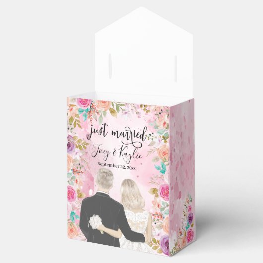 Alleen getrouwd | Illustratie Uitzicht paren achte Bedankdoosjes (Geopend)