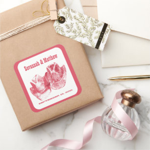 Alleen getrouwde Cowboy CowGirl Petten Wedding Sti Vierkante Sticker