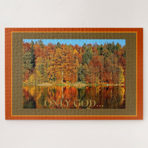 Alleen God herfst Scene Foto Jigzaag Puzzle Legpuzzel