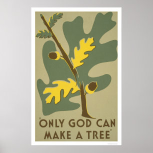 Alleen God kan Trees 1938 WPA maken Poster