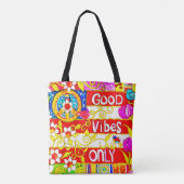 Alleen goede bloemen, vrede, dagen, vogels, vlagli draagtas (Achterkant)