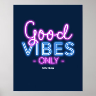 Alleen goede blokjes Neon Sign Typografie Aangepas Poster