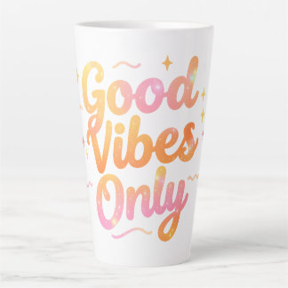 Alleen Goede Vibes Helder Kleurrijke Citaat Cadeau Latte Mok