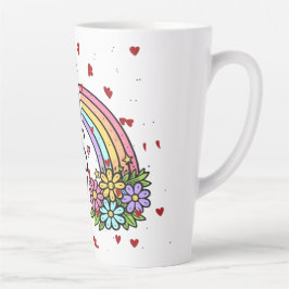 Alleen Goede Vibes Kleurrijke Regenboog Harten Wat Latte Mok