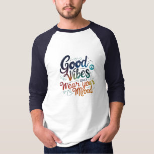 Alleen Goede Vibes Kleurrijke Vredesstemming Rag T-shirt