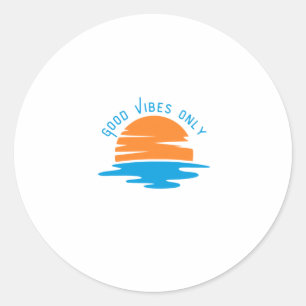 Alleen goede vibes - Positieve energie Quote Art D Ronde Sticker