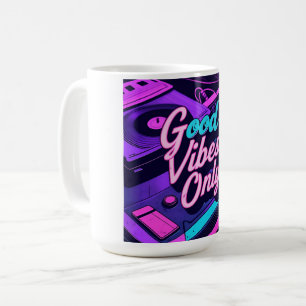 Alleen goede vibes - Retro 80s Neon ontwerp Koffiemok
