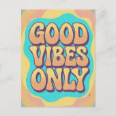 Alleen goede vibes retro groovy stijl briefkaart (Voorkant)