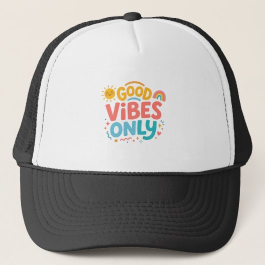 Alleen goede vibes Retro Truckerhoed Trucker Pet (Voorkant)
