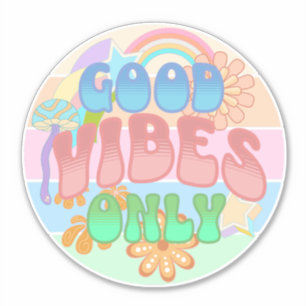 Alleen goede vibes   Retro Vintage Sticker