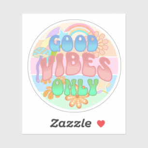 Alleen goede vibes   Retro Vintage Sticker