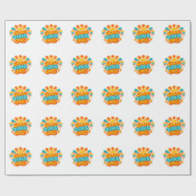 Alleen Goede Vibes Retro Zon Cadeaupapier