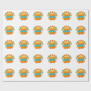 Alleen Goede Vibes Retro Zon Cadeaupapier
